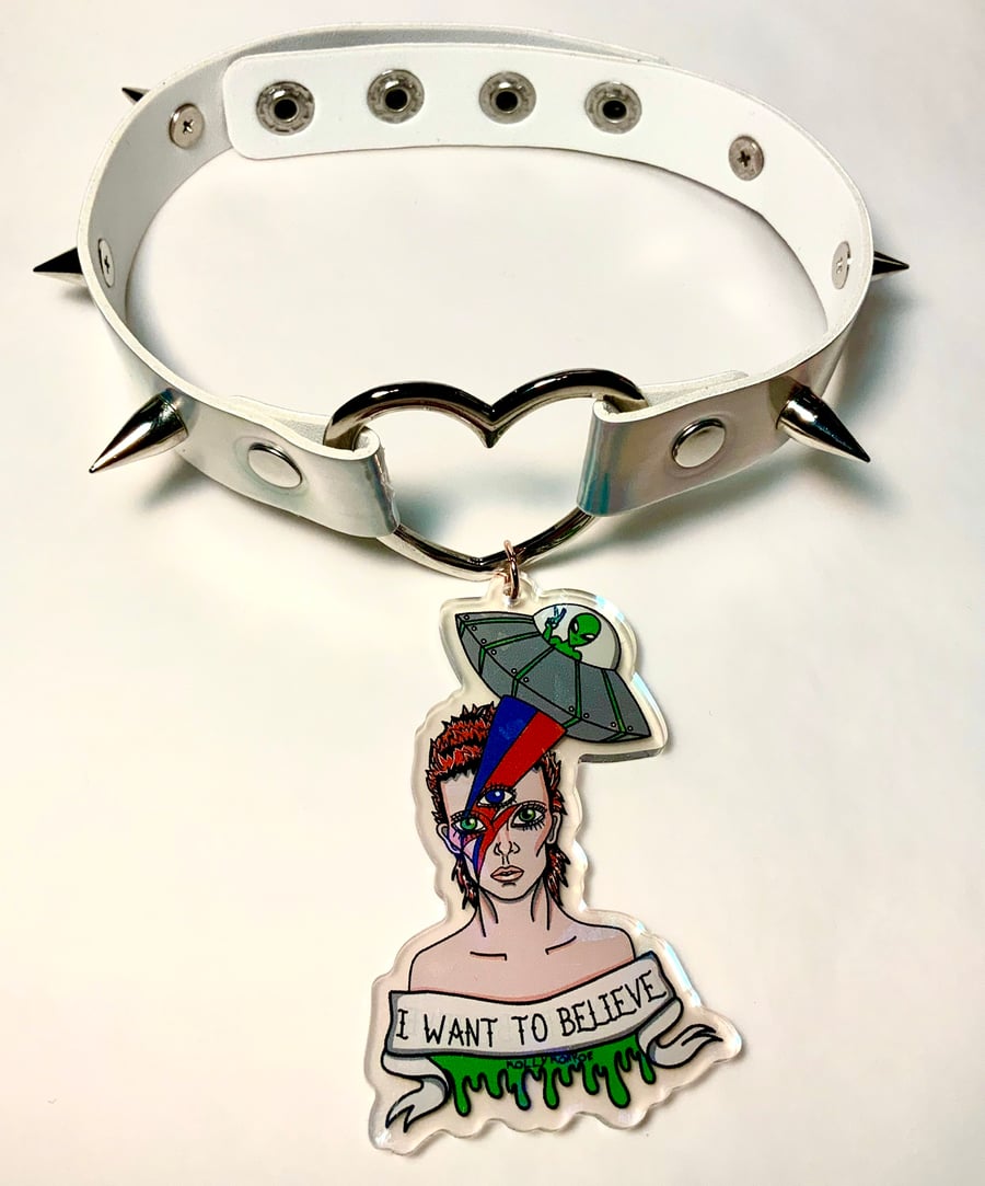 Image of Bowie In Space Heart Ring Choker