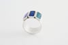 Statement Geometrical Ring-purple,blue&turquoise