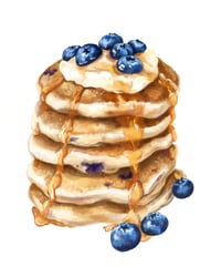 Stack of blueberry pancakes illustration