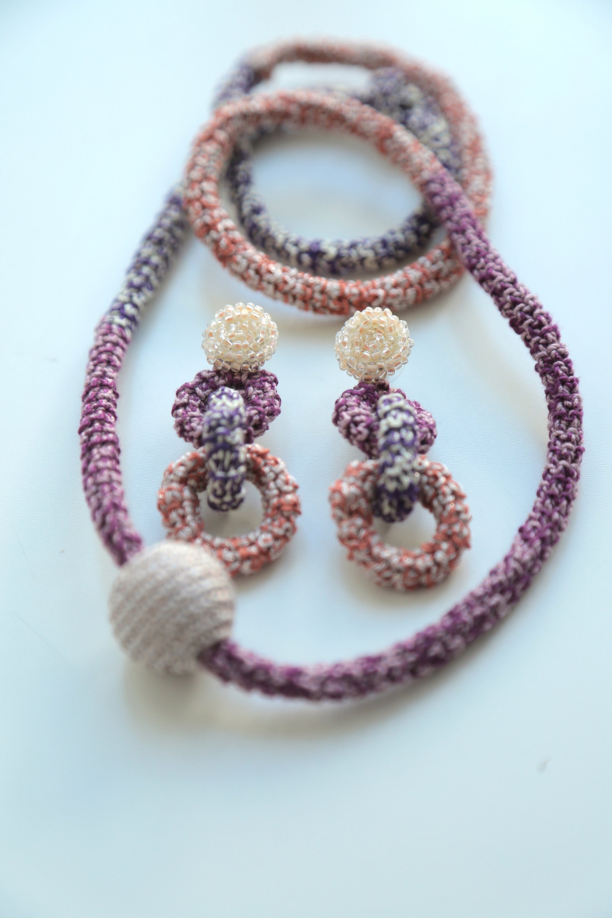 Image of Yellow and Purple Snake necklace