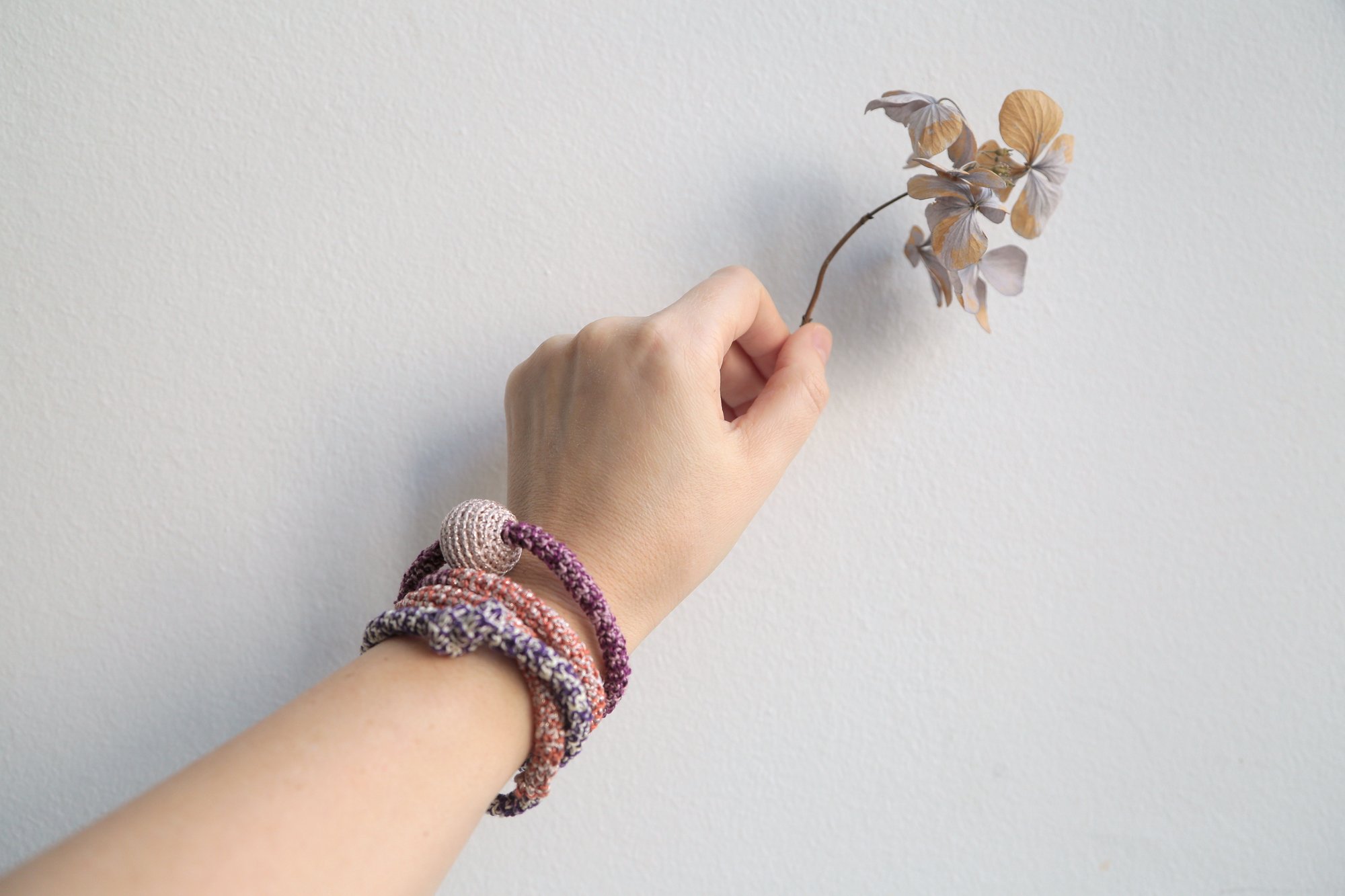 Image of Yellow and Purple Snake necklace