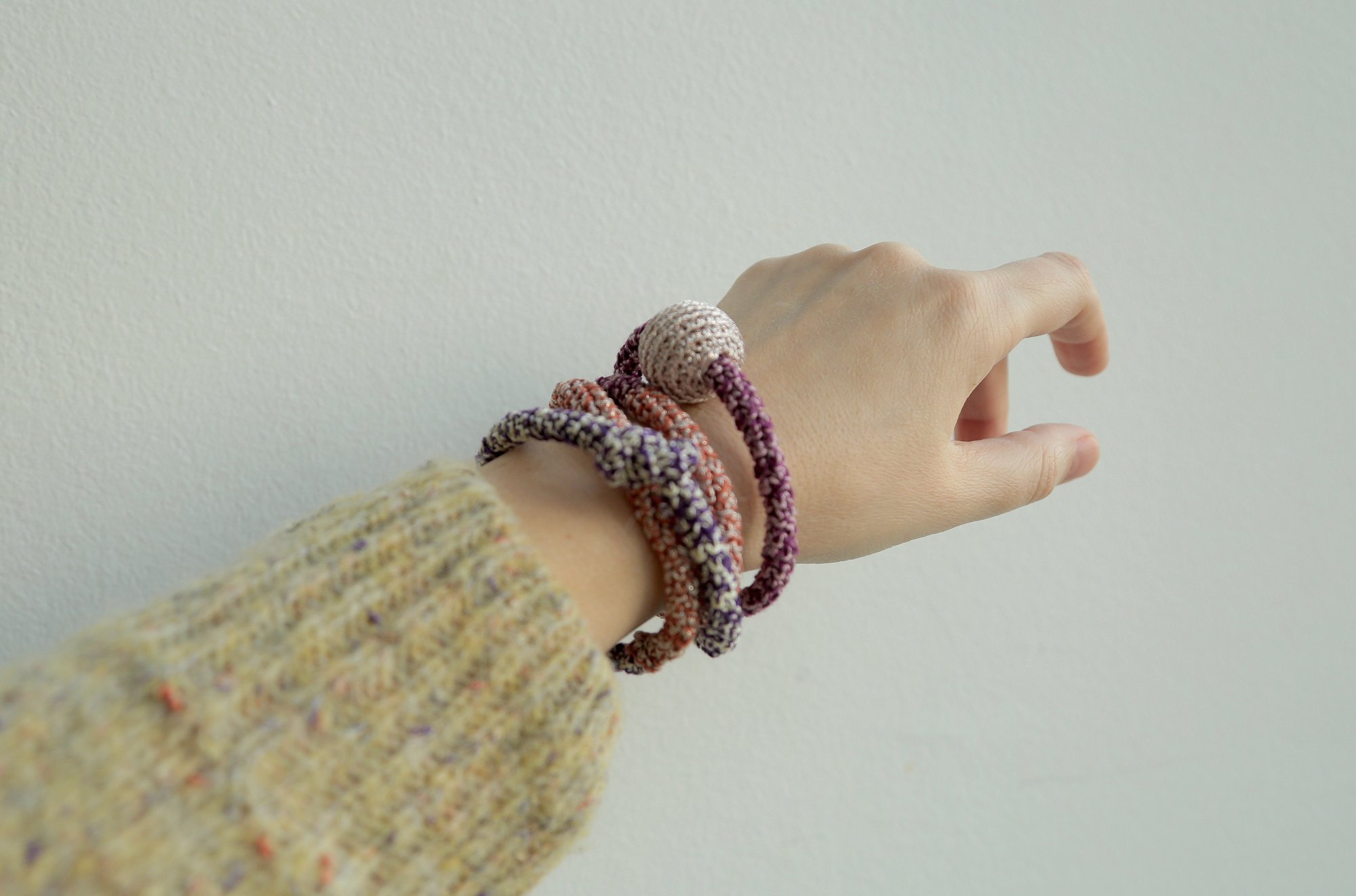 Image of Yellow and Purple Snake necklace