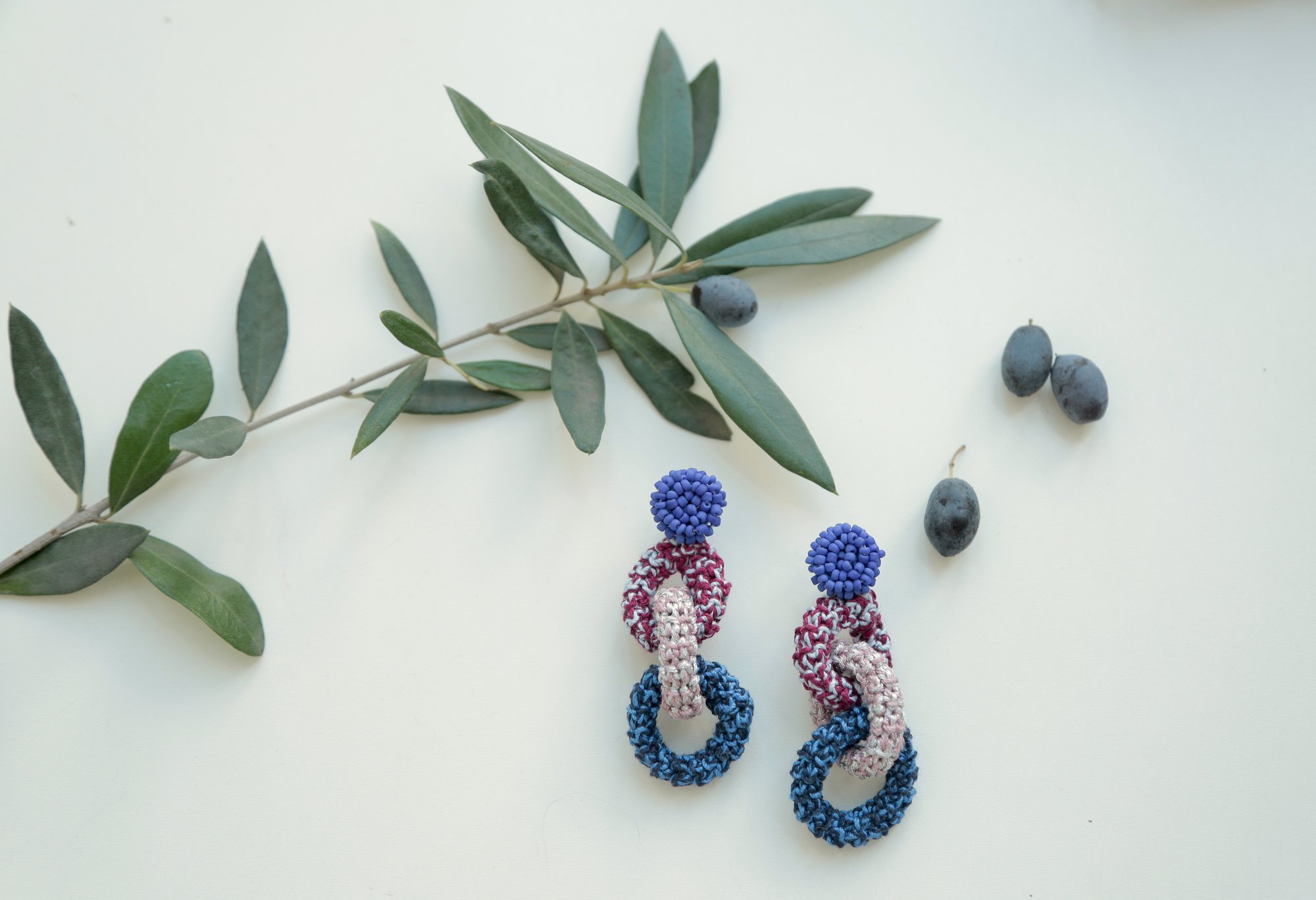 Image of Glowing Blue Bonded Together earrings