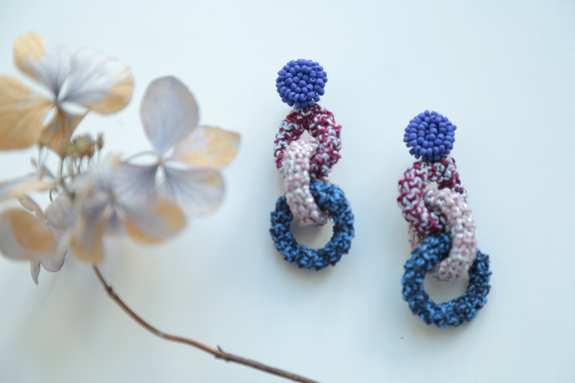 Image of Glowing Blue Bonded Together earrings