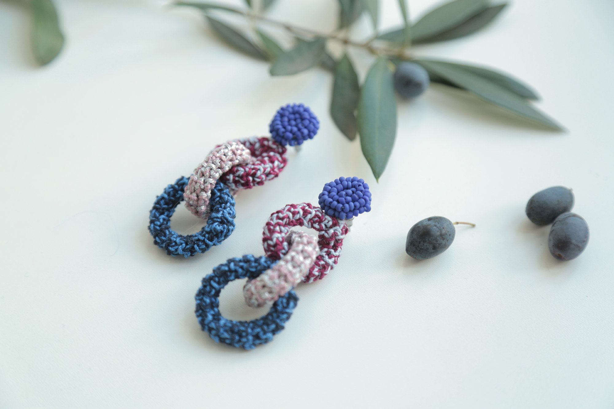Image of Glowing Blue Bonded Together earrings