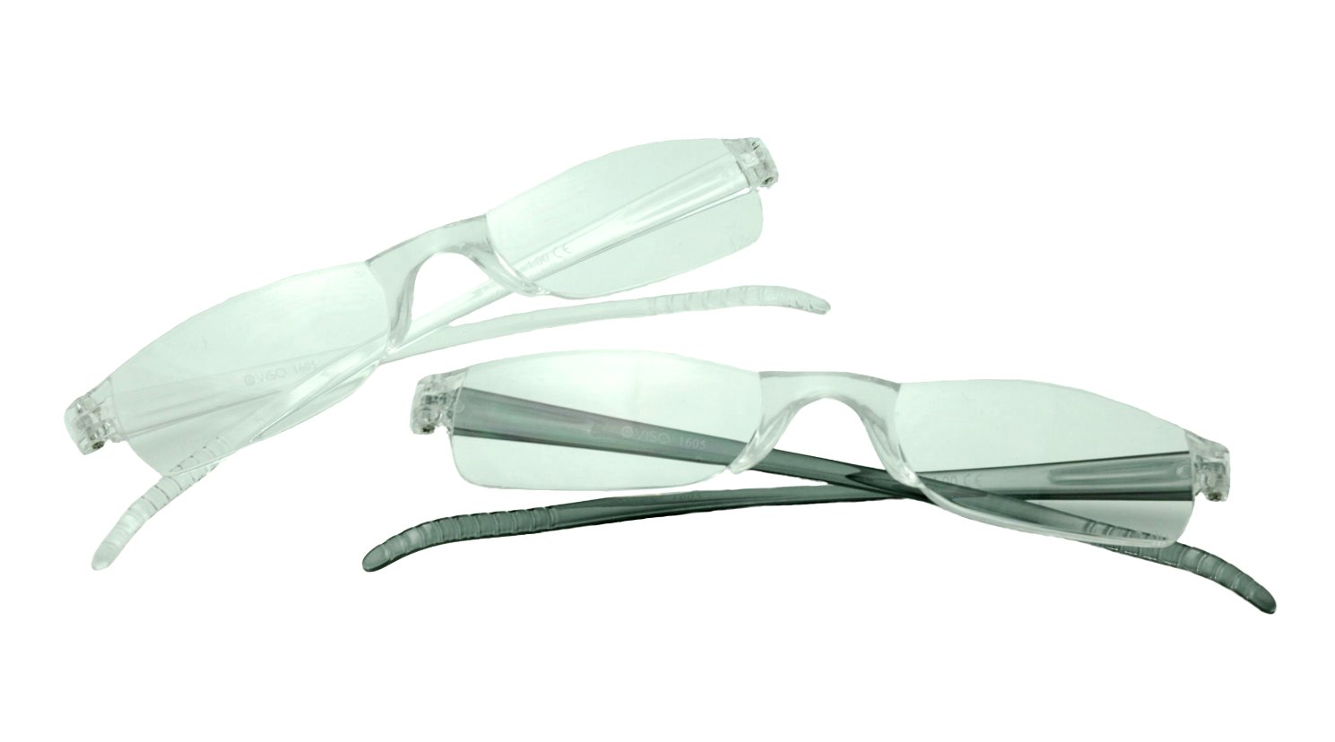 Image of Visa Reading Glasses (#111605) Crystal & Charcoal, 2-pack