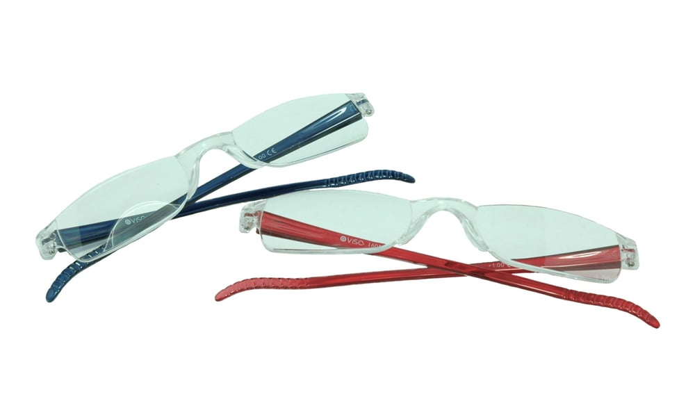 Image of Visa Reading Glasses (#111605) Red & Blue, 2-pack