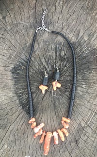 Image 1 of A Choice of 2 Black Flat Beaded Coral Necklace Sets:-