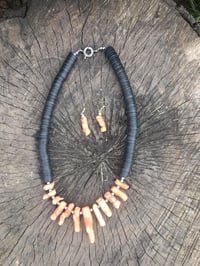Image 2 of A Choice of 2 Black Flat Beaded Coral Necklace Sets:-