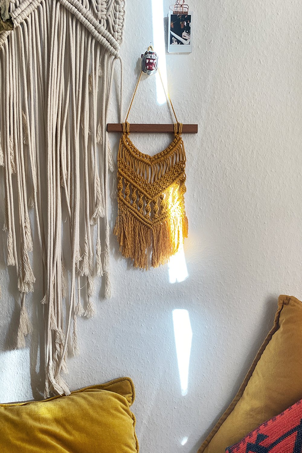 Image of Macrame Wall Hanging / mustard 02