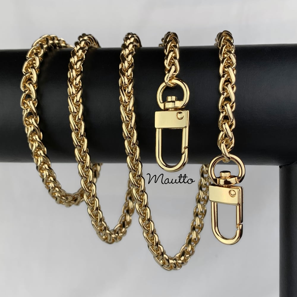Image of GOLD Chain Luxury Handbag Strap - Braided Chain - 1/4" (6mm) Wide - Choose Length & Hooks/Clasps