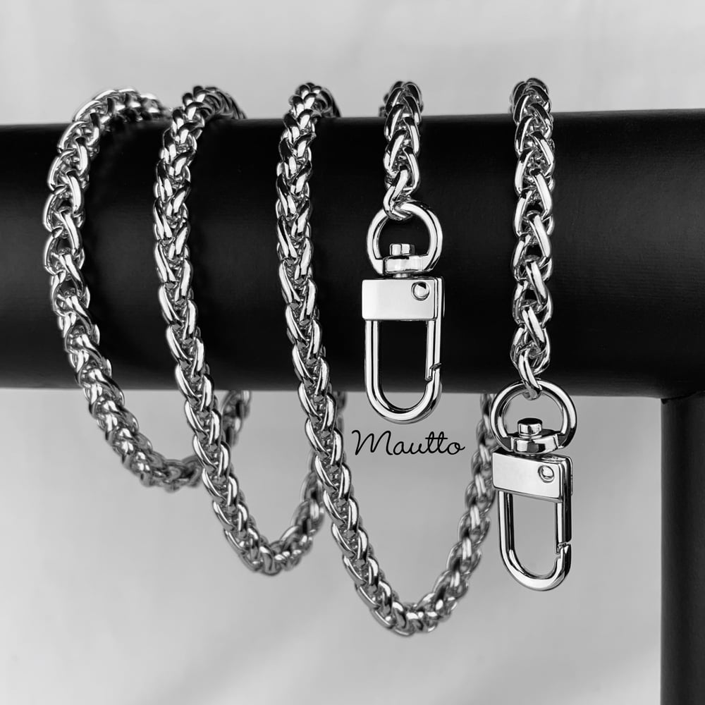 Image of NICKEL Chain Luxury Handbag Strap - Braided Chain - 1/4" (6mm) Wide - Choose Length & Hooks/Clasps