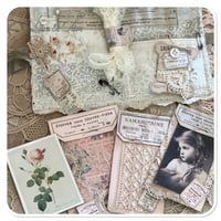 Image 9 of French shabby Chic tattered  Sewing Book/Needle book with lace samples