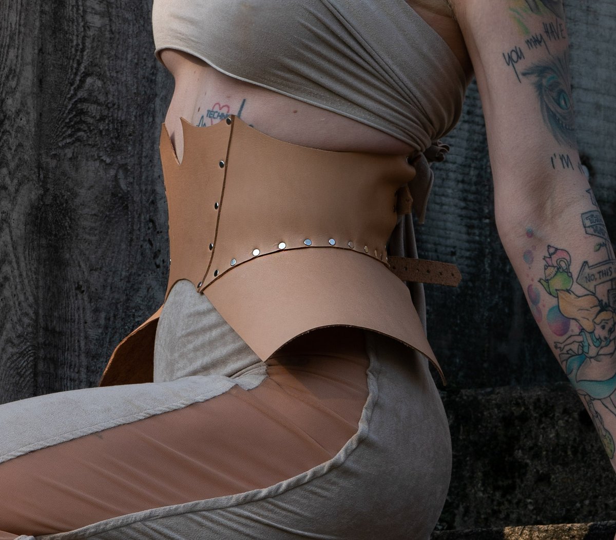 Image of Winged Leather Corset (natural colored)