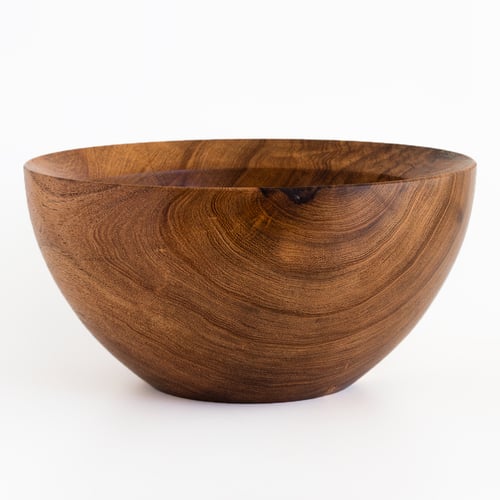 Image of Handmade Mesquite Bowl with Malachite Inlay