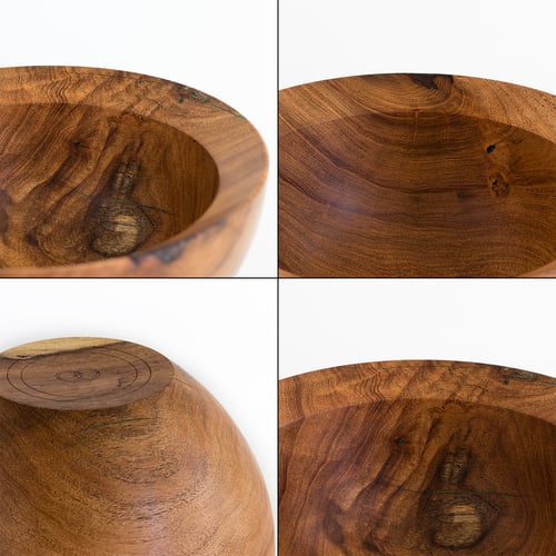 Image of Handmade Mesquite Bowl with Malachite Inlay