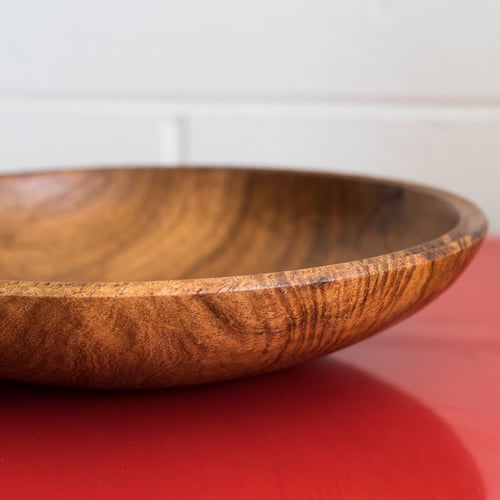 Image of Handmade Mesquite Bowl with Turquoise Inlay