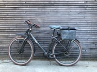 Image 2 of Gray waxed canvas saddlebag Motorbike bag Motorcycle bag Bicycle bag in waxed canvas Bike accessorie