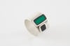 Asimetrical Square Ring-deep green&black