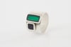 Asimetrical Square Ring-deep green&black