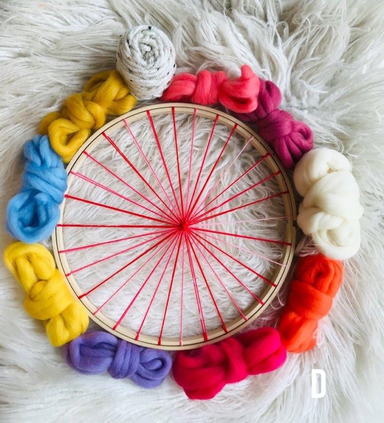 Circular Weaving with Wool Roving Kit 2 Fibre Art in Australia