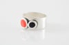 Two Circles Ring- bright red&black