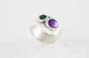 Two Circles Ring- purple&green