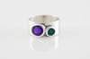 Two Circles Ring- purple&green