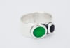 Two Circles Ring-green&black