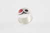 Wide Two Circles Ring-transparent red&black