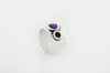 Wide Two Circles Ring-purple&black