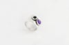 Wide Two Circles Ring-purple&black