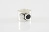 Wide Two Circles Ring-black&white