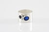 Wide Two Circles Ring-blue&black