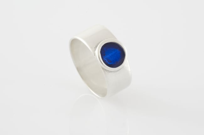 Simple Silver Round Ring -Various colors