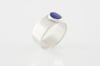 Simple Silver Round Ring - Blue