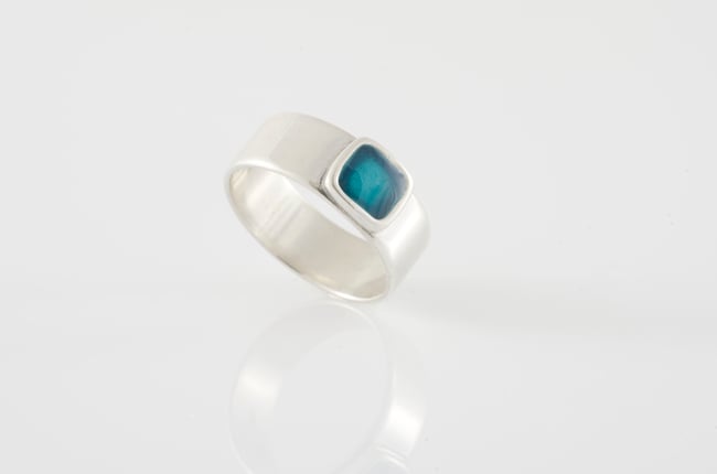 Simple Silver Square Ring-Various colors