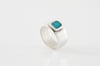 Simple Silver Square Ring-Turquoise