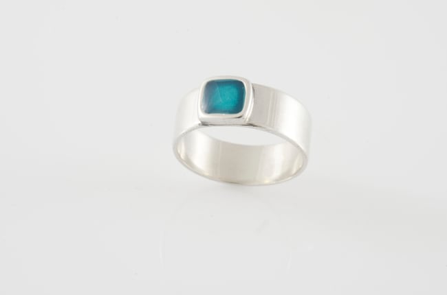 Simple Silver Square Ring-Various colors