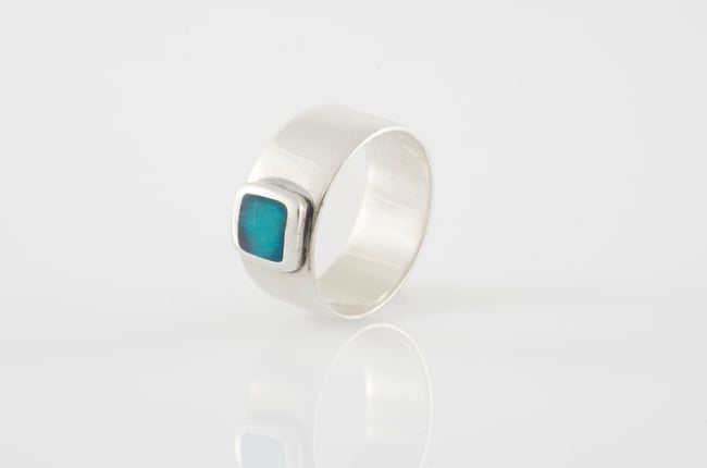 Simple Silver Square Ring-Various colors