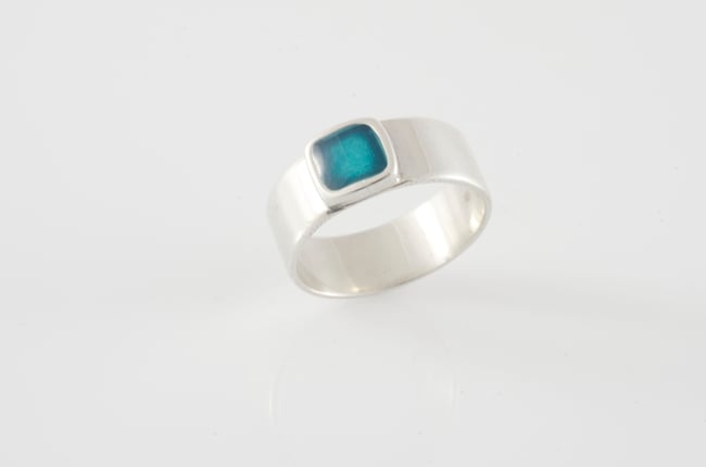 Simple Silver Square Ring-Various colors