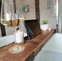Image 4 of  Reclaimed Wooden Bath Board + Tablet Holder 