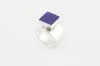 High Square Silver Ring - Purple