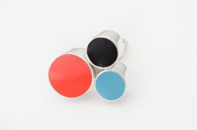 Round Silver Cocktail Ring