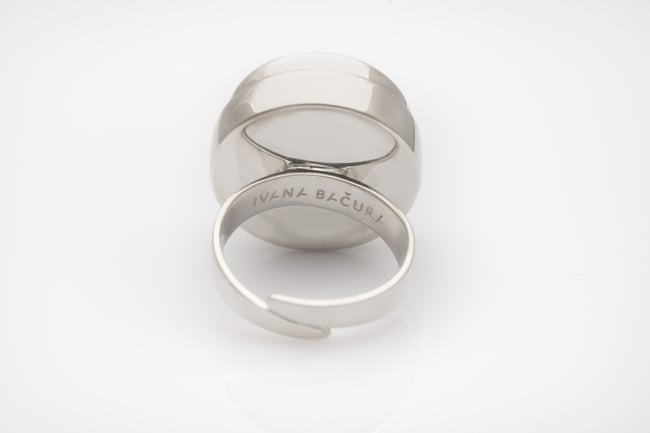 Round Silver Cocktail Ring