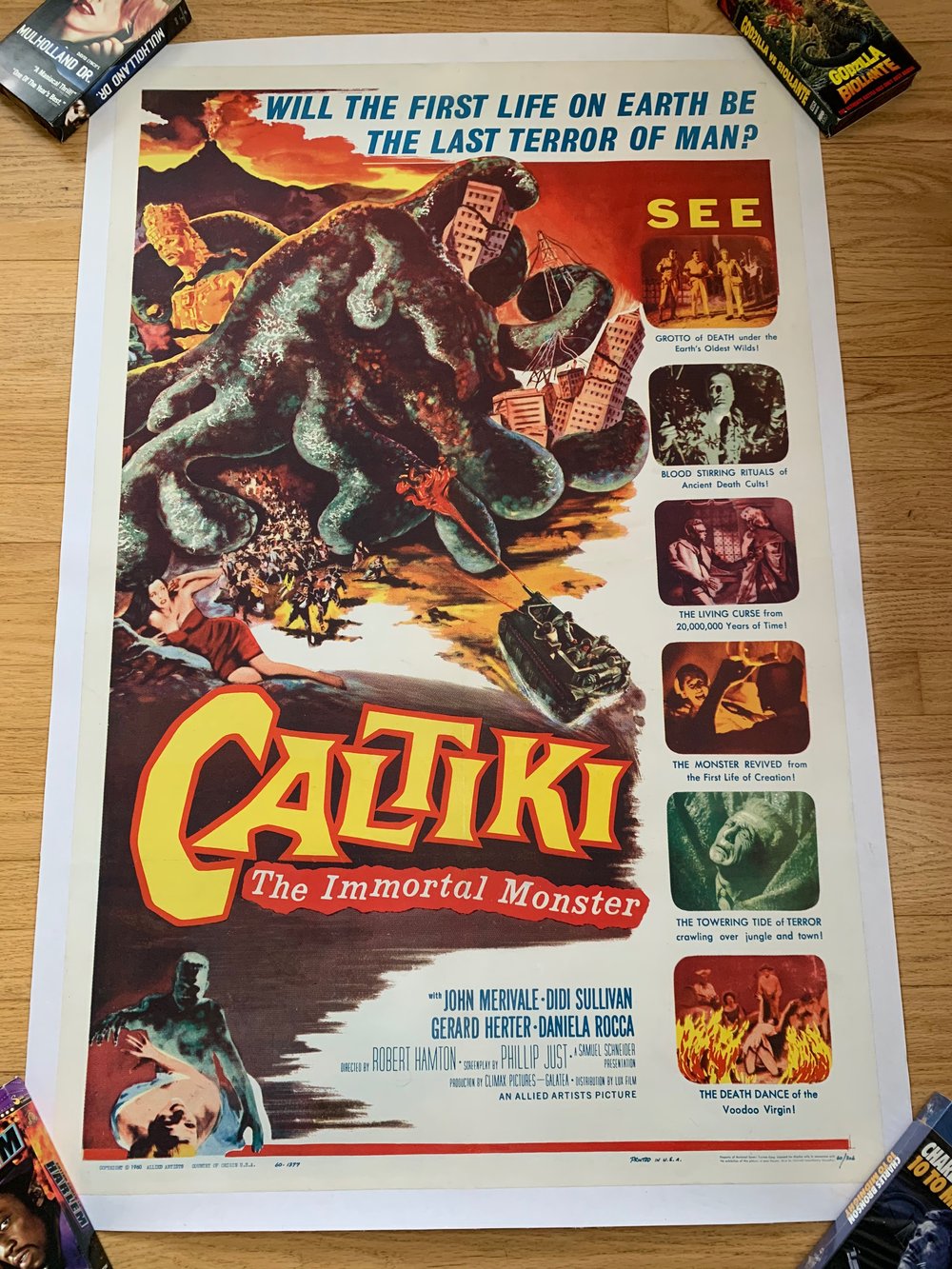 1960 CALTIKI THE IMMORTAL MONSTER Original U.S. One Sheet Movie Poster