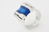 Wide Blue Silver Ring