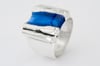 Wide Blue Silver Ring