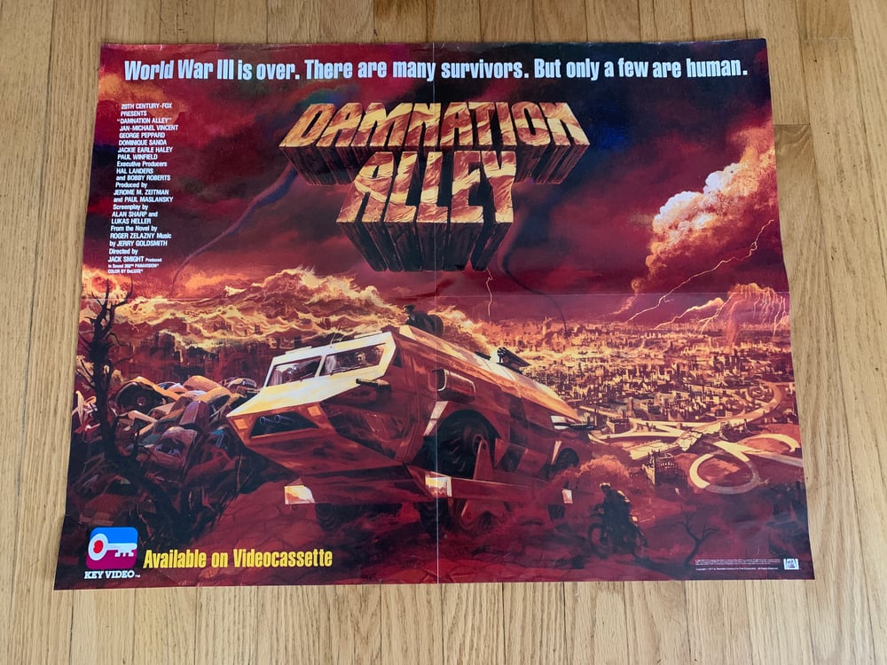 1985 DAMNATION ALLEY Original Key Video Promotional Video Poster