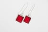 Square Earrings-red